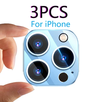 3Pcs Kameras Objektīvs Protector For iPhone 11 13 12 Mini Pro, Max Pilna Kadra Objektīvs Filmu Kamera Caurspīdīga Stikla Aizsardzības Gadījumā