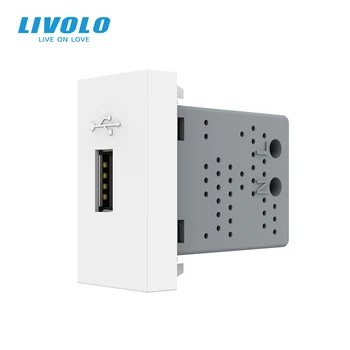 Livolo ES Standarta DIY Daļas, Plastmasas Materiāli, USB Funkciju Taustiņš,Balts Krāsa, USB Maksas,2.1,Metāla